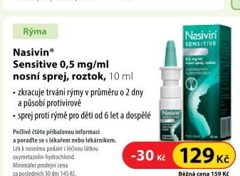 Nosní sprej Sensitive Nasivin