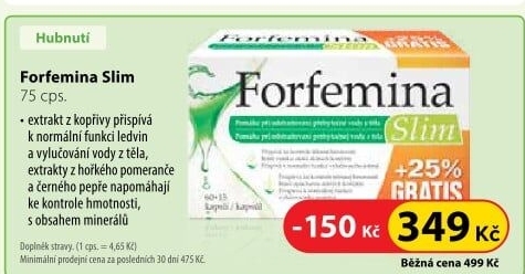 Přípravek na odvodnění a na hubnutí Forfemina Slim