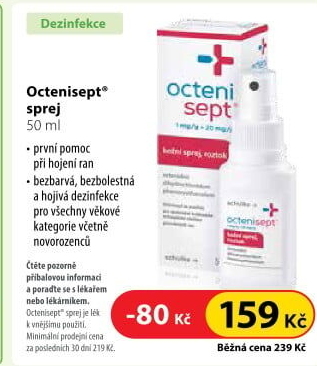 Roztok sprej na podporu hojení ran Octenisept