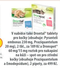 Tablety pro kočky na odčervení flavour Drontal