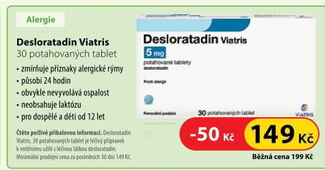 Tablety proti alergii Desloratadin Viatris