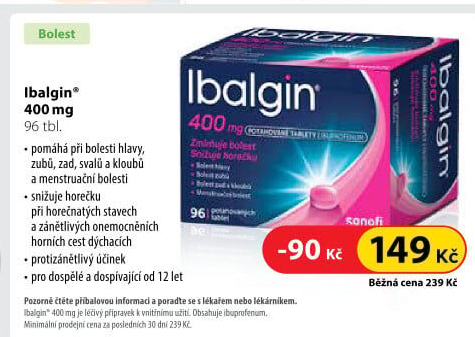 Tablety proti bolesti 400 Ibalgin