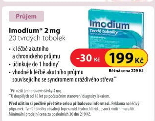 Tobolky proti průjmu Imodium