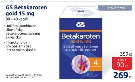 Doplněk stravy Betakaroten gold s měsíčkem a šafránem 15 mg GS