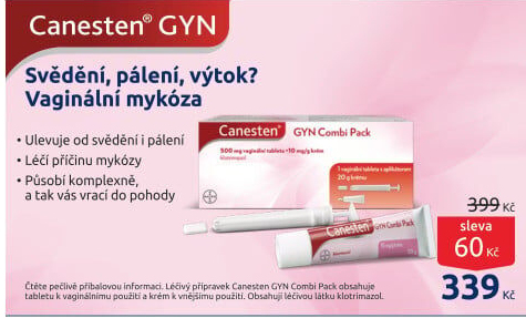 Sada na léčbu vaginální mykózy Combi Pack Gyn Canesten