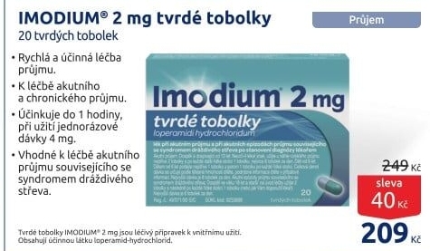 Tobolky proti průjmu Imodium