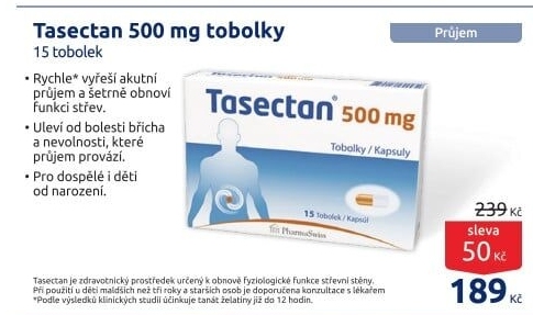 Tobolky proti průjmu Tasectan