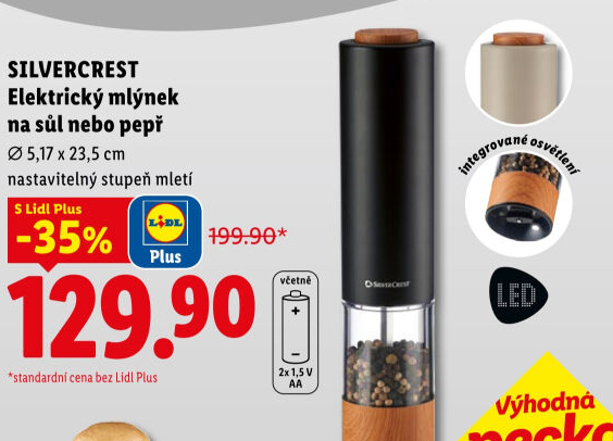 Elektrický mlýnek na sůl a pepř SilverCrest