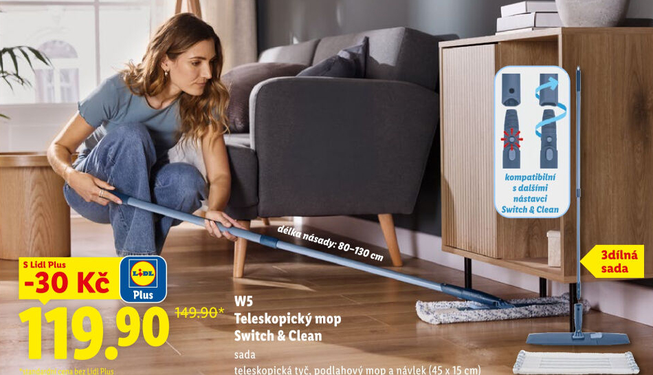 Mop teleskopický Switch &amp - Lidl akcniletaky.com