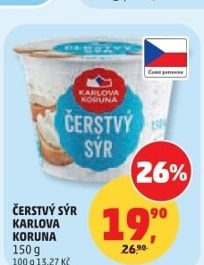 Čerstvý sýr Karlova Koruna