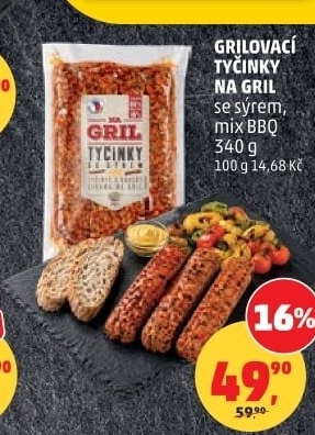 Grilovací tyčinky se sýrem Na gril Penny