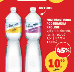 Ochucená voda Poděbradka Prolinie