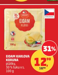Sýr Eidam 30% Karlova Koruna