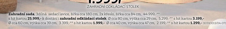 ZAHRADNÍ ODKLÁDACÍ STOLEK