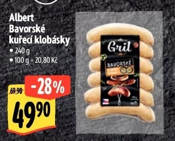 Bavorská klobása kuřecí Albert Gril
