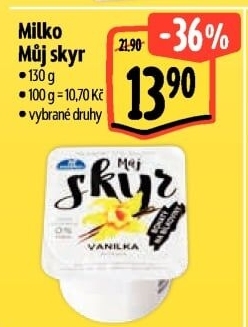 Dezert zakysaný ochucený Můj Skyr 0% Milko