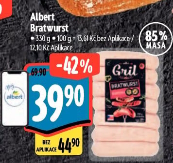 Grilovací klobása bratwurst Albert Gril