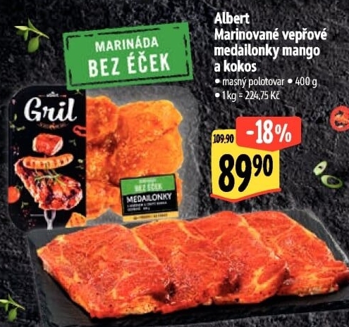 Marinované vepřové medailonky Albert Gril