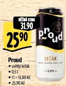 Pivo světlý ležák Proud