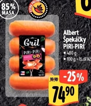 Špekáčky Piri-Piri Albert Gril
