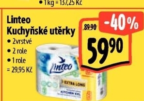 Utěrky kuchyňské 2vrstvé Linteo