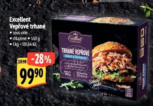 Vepřové trhané maso Sous vide Albert Excellent