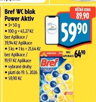 WC blok tuhý Power Aktiv Bref