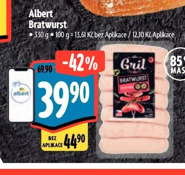 Grilovací klobása bratwurst Albert Gril