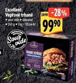 Vepřové trhané maso Sous vide Albert Excellent