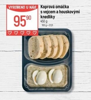 Koprová omáčka s vejcem a knedlíky Globus