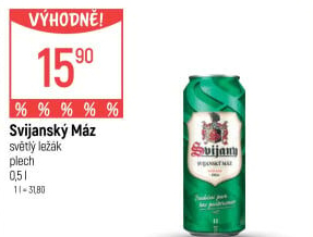 Pivo světlý ležák 11° Svijanský Máz Svijany