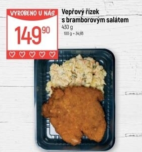 Vepřový řízek s bramborovým salátem Globus