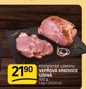Vepřová krkovice uzená bez kosti Kostelecké uzeniny