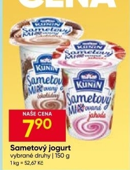 Ochucený jogurt sametový Mlékárna Kunín