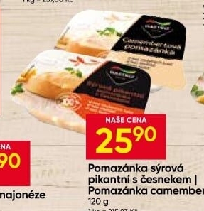 Pikantní sýrová pomazánka s česnekem Gastro