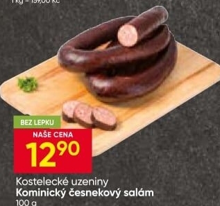 Salám kominický česnekový točený Kostelecké uzeniny