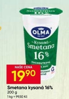 Smetana zakysaná Olma 16%
