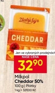 Sýr Cheddar 50% Milkpol