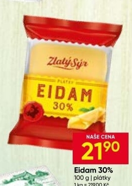 Sýr Eidam 30% Zlatý sýr Milkpol