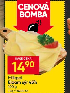 Sýr Eidam 45% Milkpol