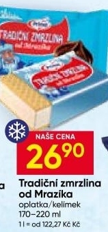 Tradiční zmrzlina kornout od Mrazíka Prima