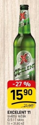 Pivo světlý ležák 11° Excelent