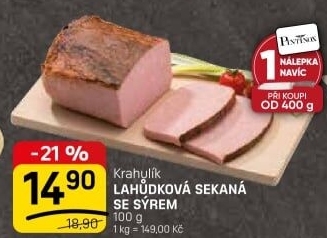 Sekaná lahůdková se sýrem Krahulík