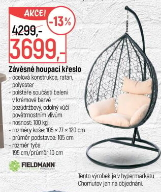 Závěsné houpací křeslo Fieldmann