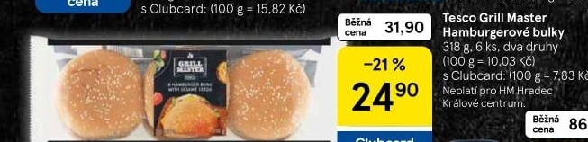 Bulka na hamburger Grill Master Tesco