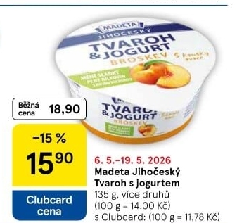 Dezert tvaroh s jogurtem jihočeský Madeta