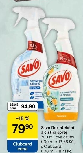 Dezinfekční čistič ve spreji Savo