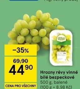Hrozny bílé bezsemenné The Grower'
