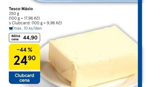 Máslo Tesco