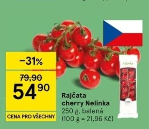 Rajčata cherry keříková Čerstvě utrženo